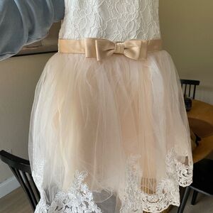 Elegant lace toddler girl dress + headband 18-24m